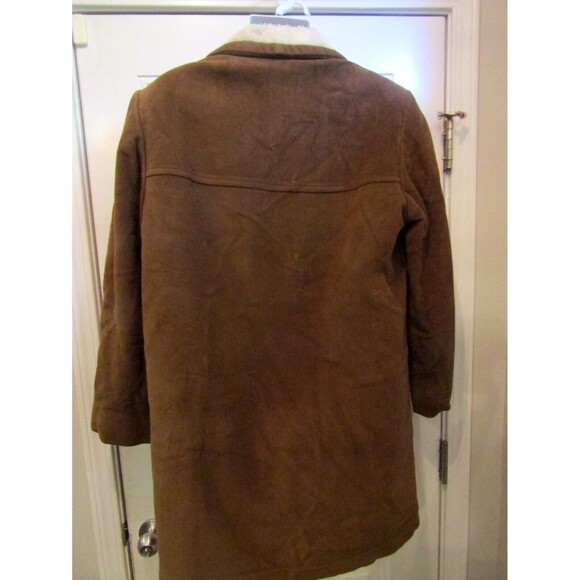 Vintage 70s Zero King Coat Brown Suede Sherpa Lined Wind Water Resistant Mens 42 - Picture 4 of 9